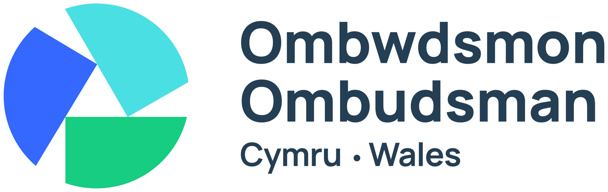 Trivallis Housing Landlord Wales Logo with three colored segments forming a circular shape on the left. To the right, text reads: "Ombwdsmon Ombudsman Cymru • Wales" in bold, dark font.